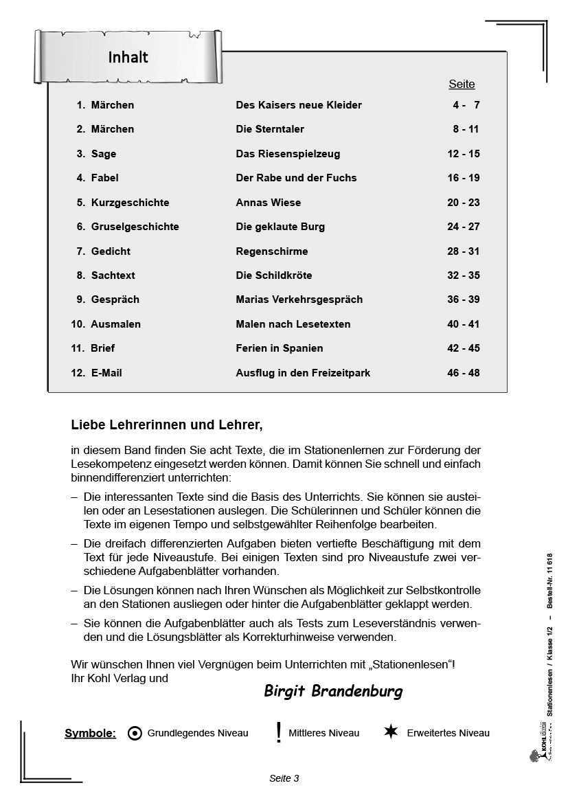 Stationenlesen Klasse 1/2