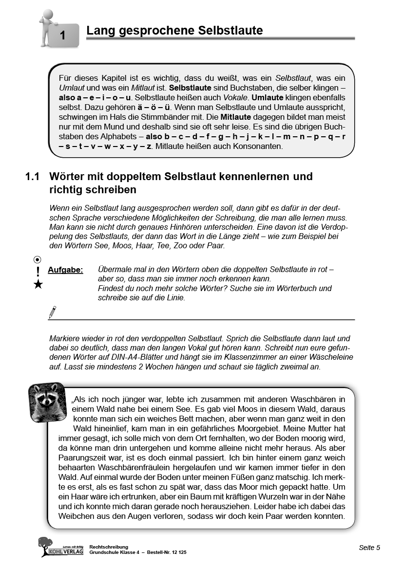 Rechtschreibung für die Grundschule / Klasse 4