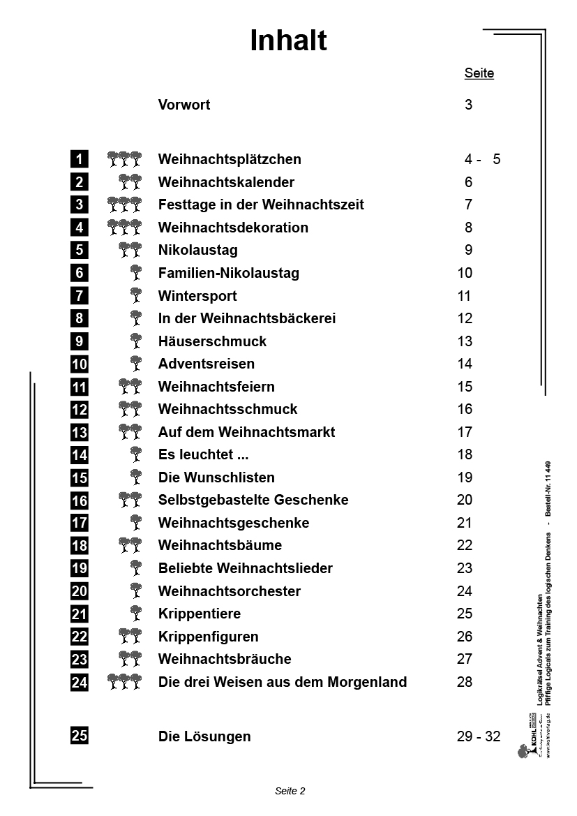 Logikrätsel Advent & Weihnachten