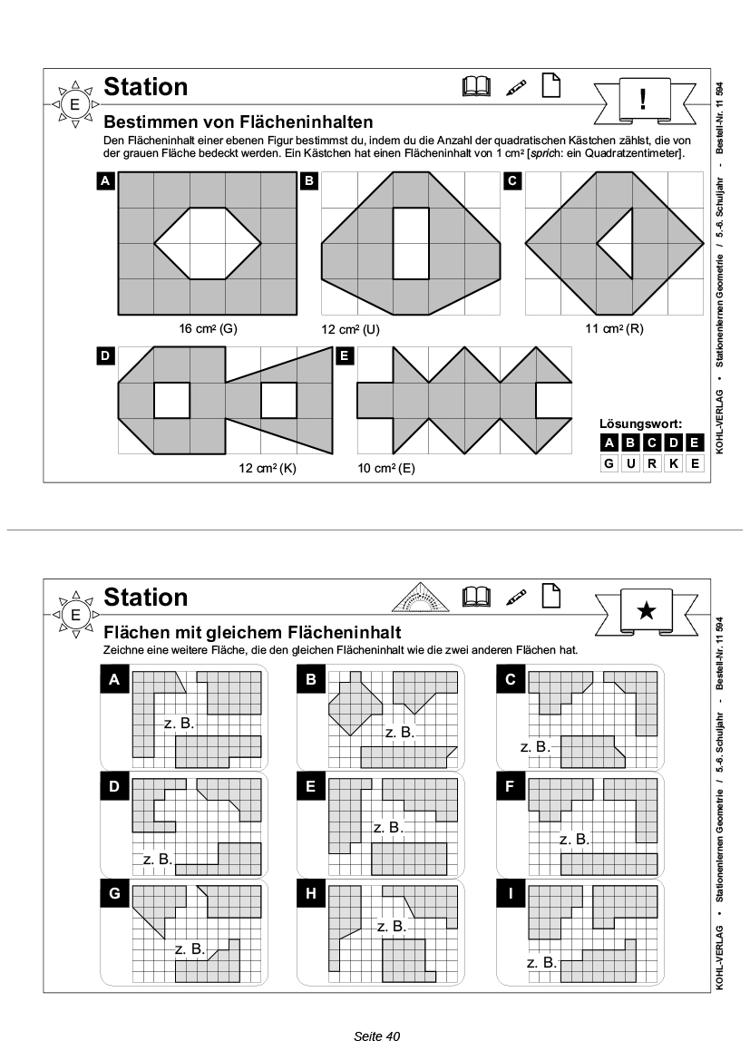 Stationenlernen Geometrie / Klasse 5-6