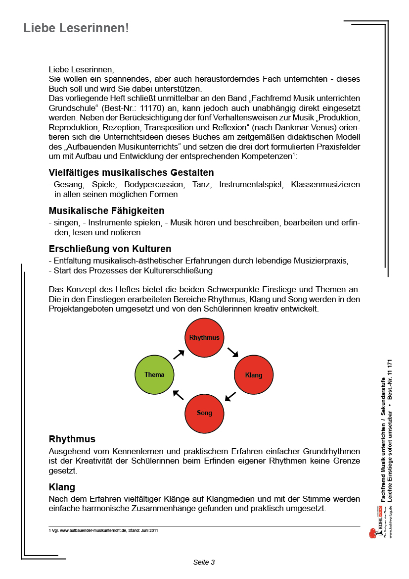 Fachfremd Musik unterrichten / Sekundarstufe