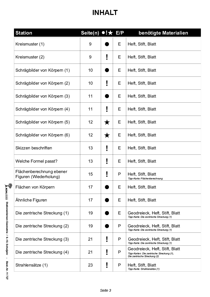 Stationenlernen Geometrie / Klasse 9-10