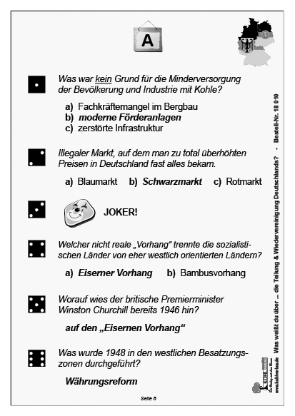 Was weißt du über ... die Teilung und Wiedervereinigung Deutschlands?