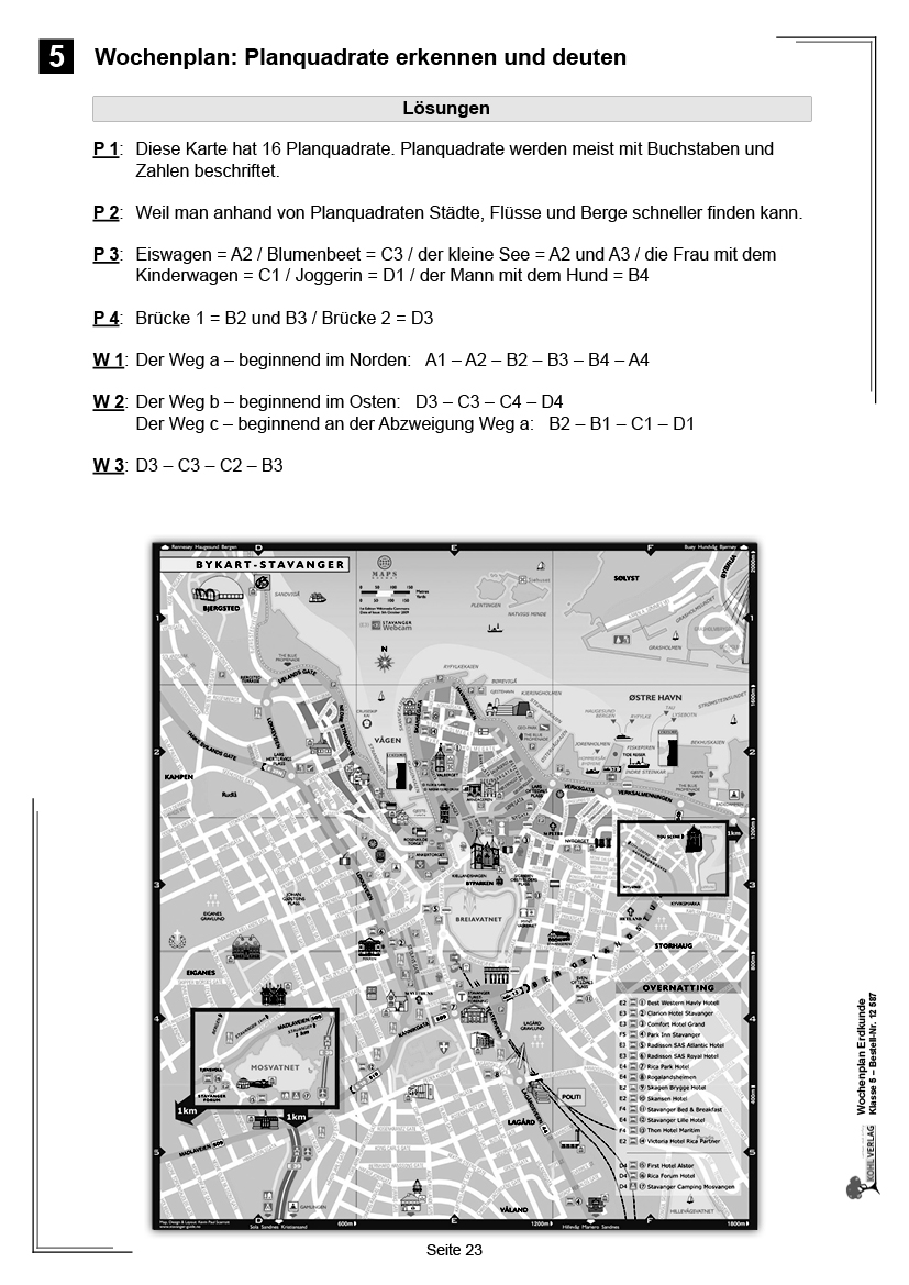 Wochenplan Erdkunde / Klasse 5