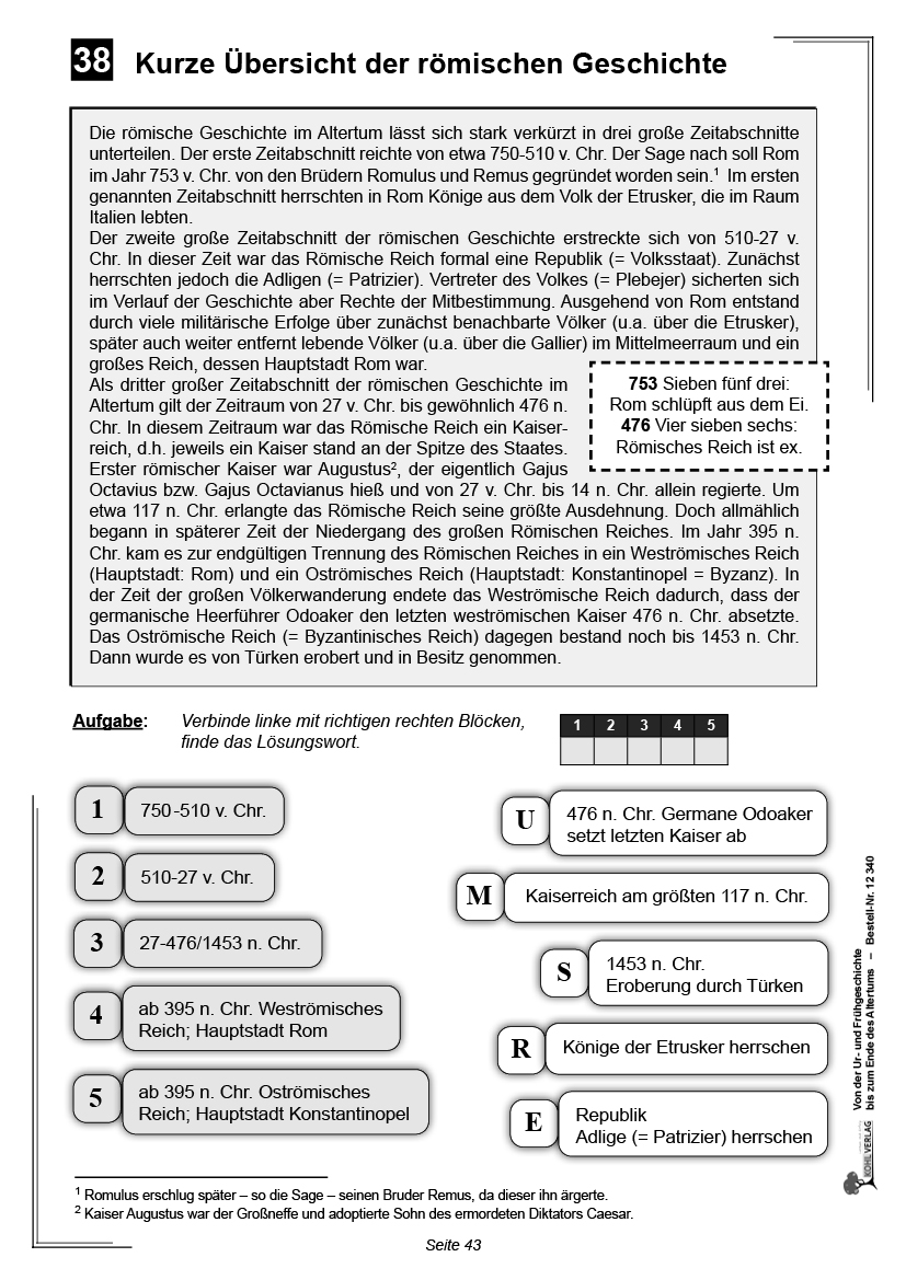 Von der Ur- und Frühgeschichte bis zum Ende des Altertums