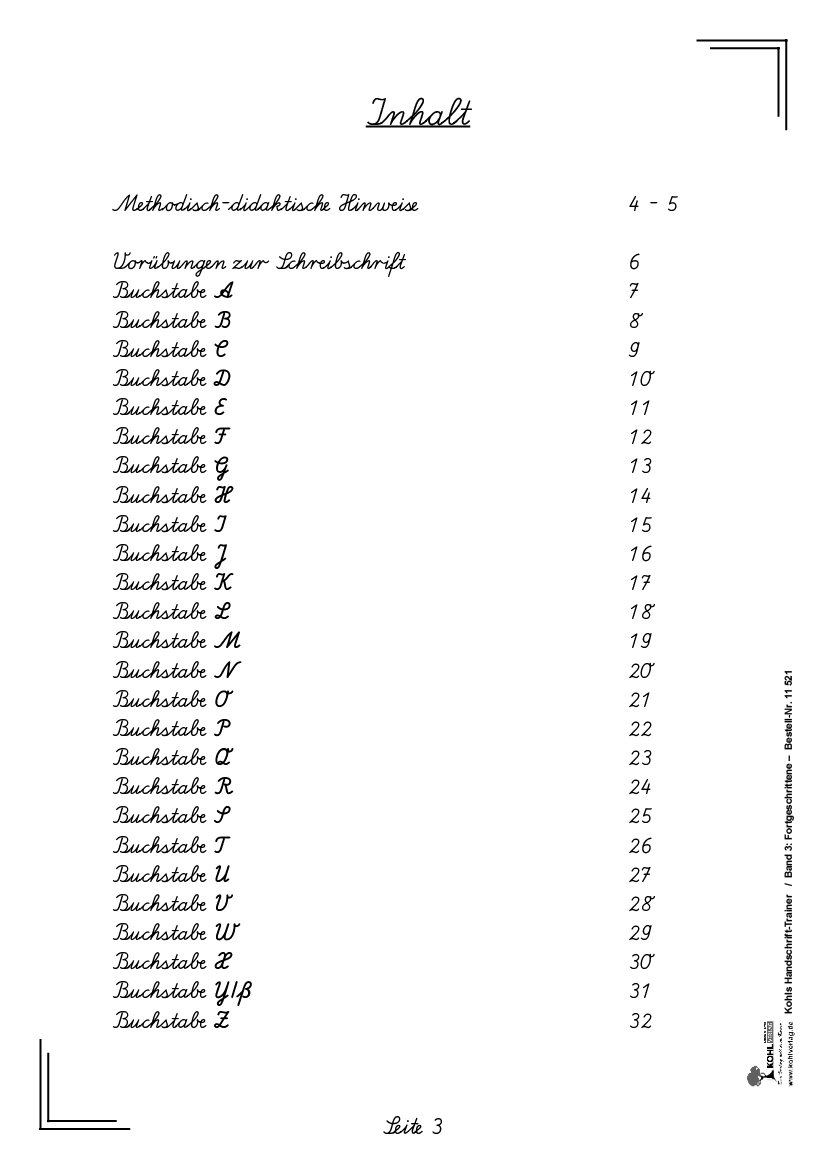 Handschrift-Trainer 3 - FORTGESCHRITTENE