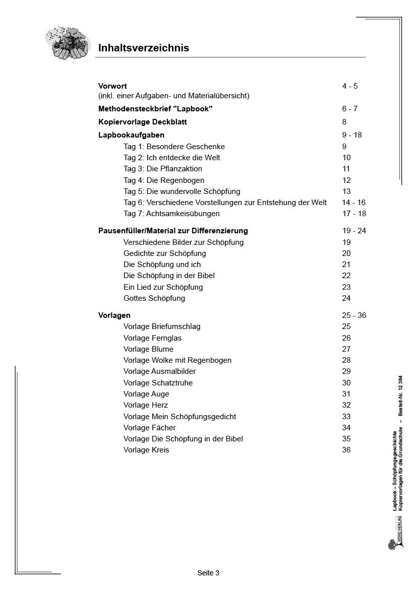 Lapbook zur Schöpfungsgeschichte