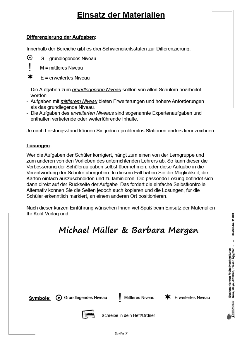 Stationenlernen Frühe Hochkulturen Stationenlernen Frühe Hochkulturen