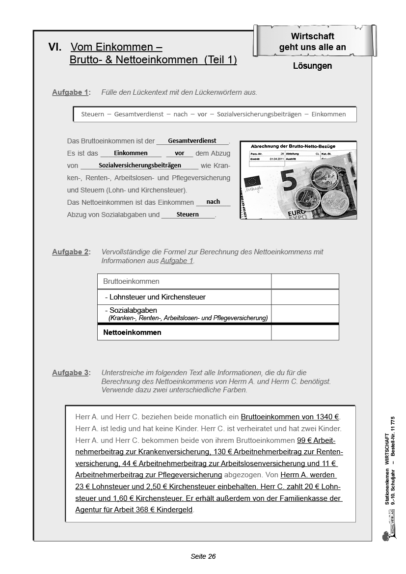 Stationenlernen Wirtschaft / Klasse 9-10