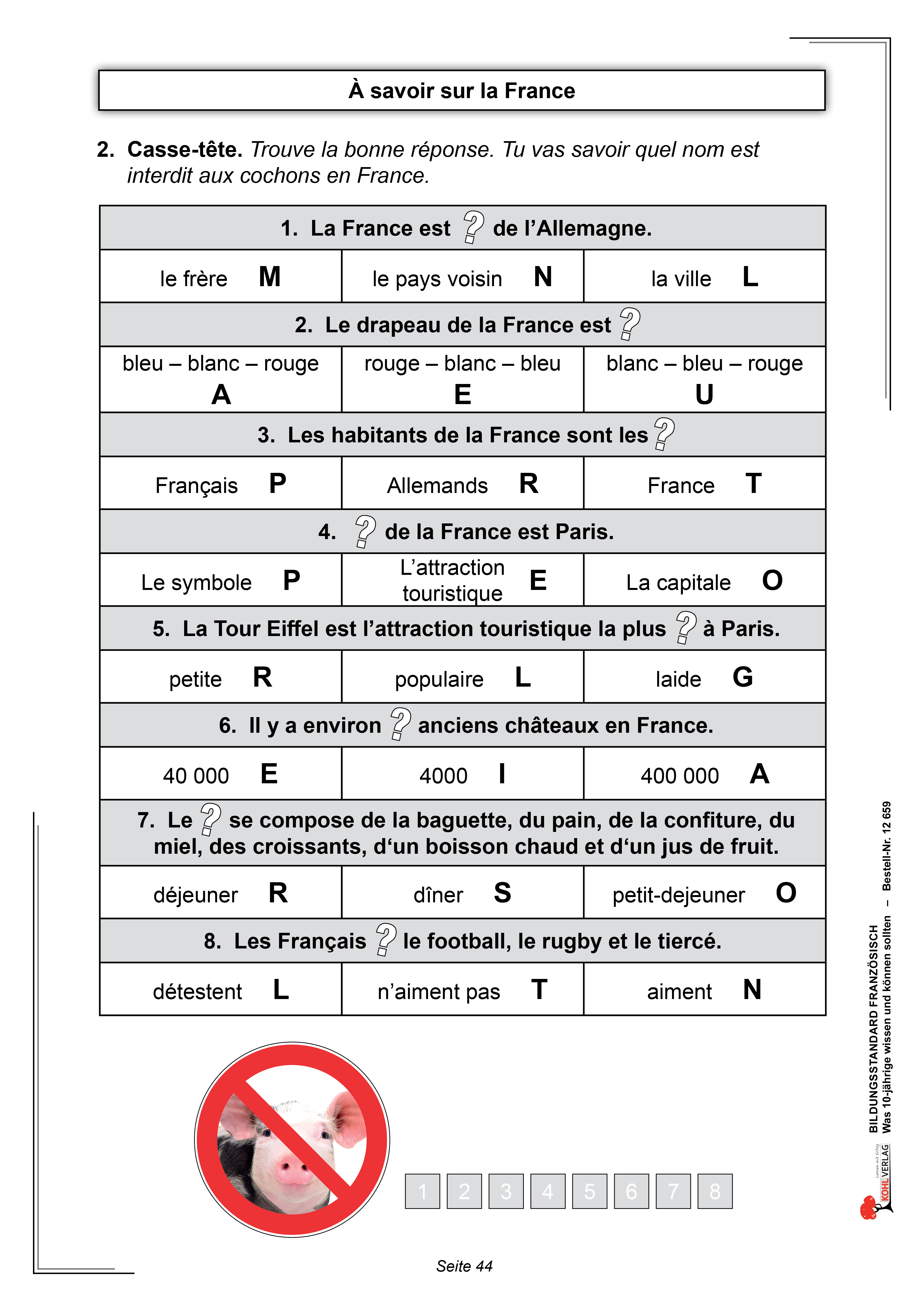 Bildungsstandard Französisch / Klasse 4