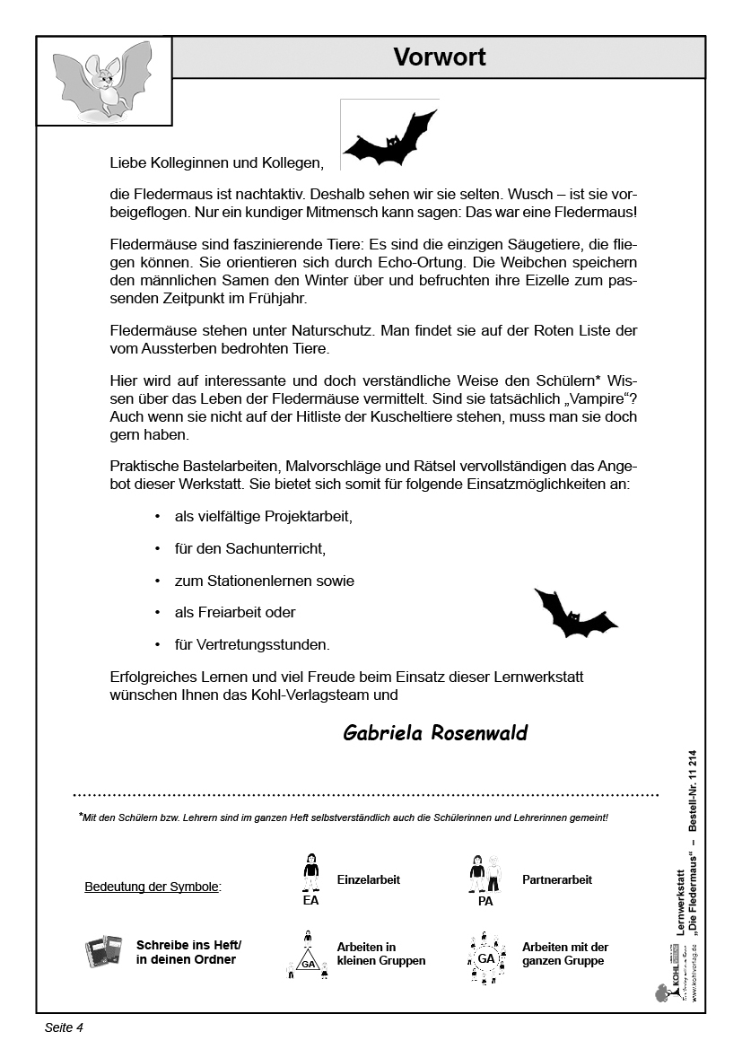 Lernwerkstatt Fledermaus Lernwerkstatt Fledermaus
