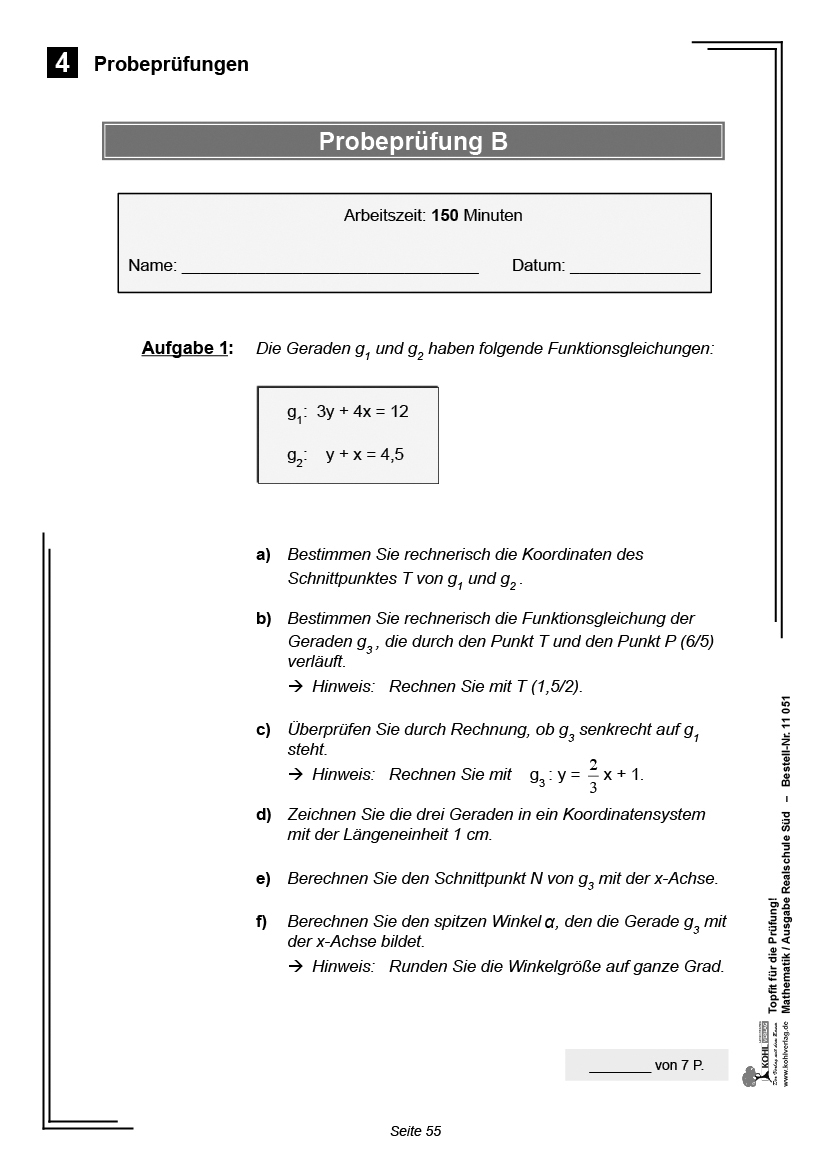 Topfit für die Prüfung / Mathematik