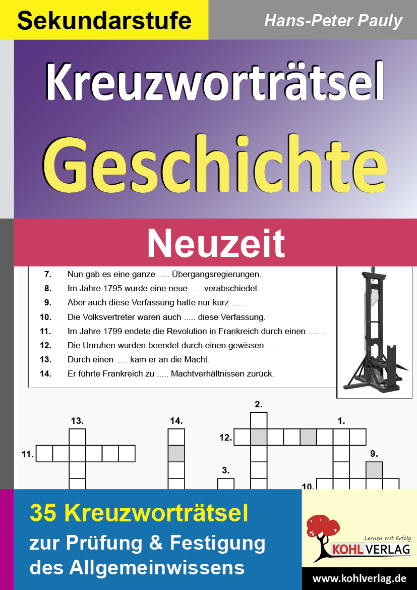 Kreuzworträtsel Geschichte / Neuzeit