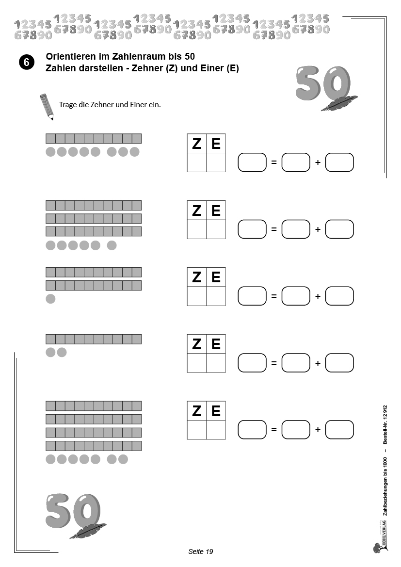 Zahlbeziehungen bis 1000