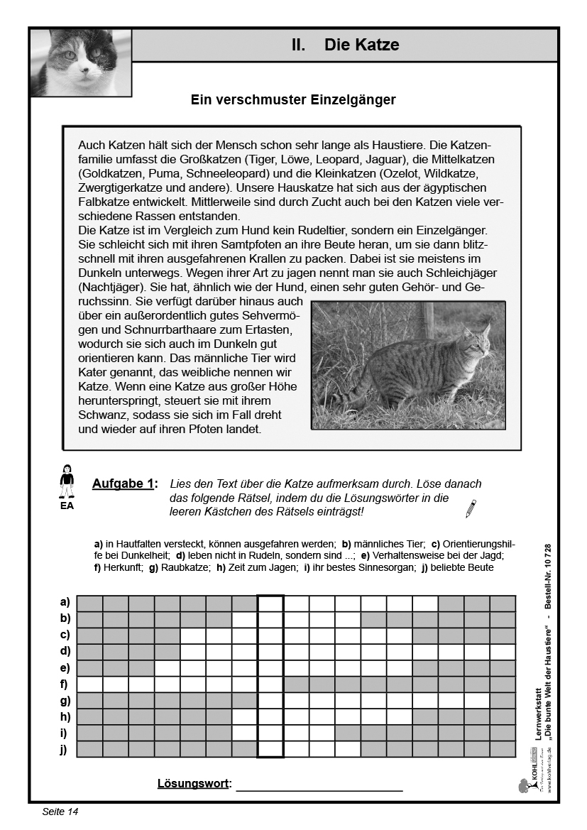 Lernwerkstatt Die bunte Welt der Haustiere Lernwerkstatt Die bunte Welt der Haustiere