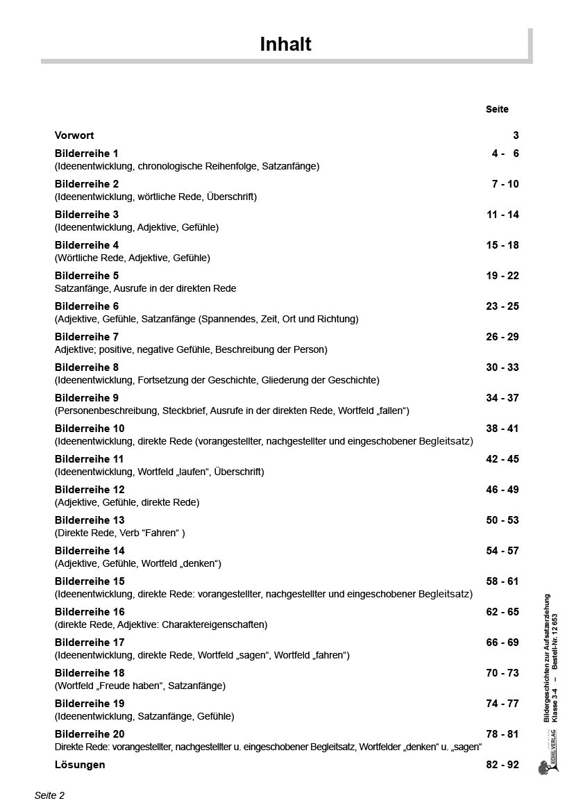 Bildergeschichten zur Aufsatzerziehung / Klasse 3-4