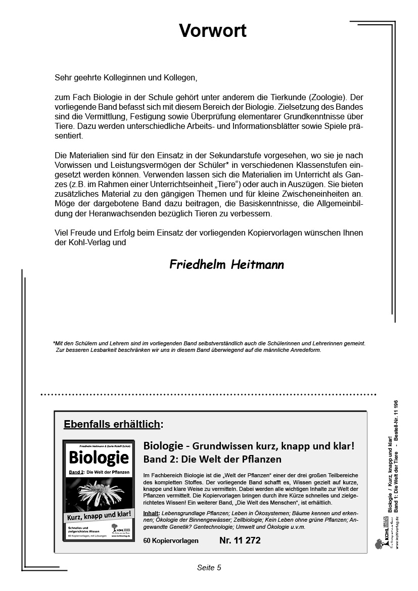 Biologie - Grundwissen kurz, knapp und klar I