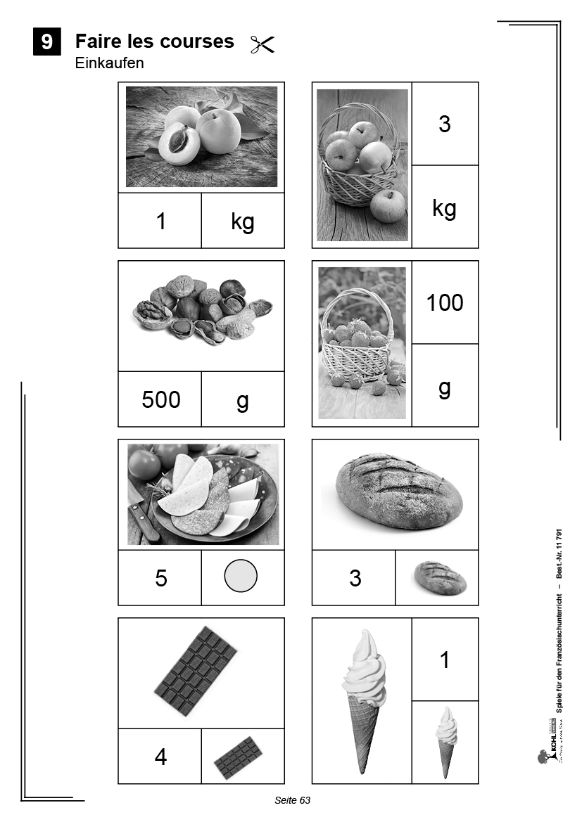 Spiele für den Französischunterricht / Grundschule