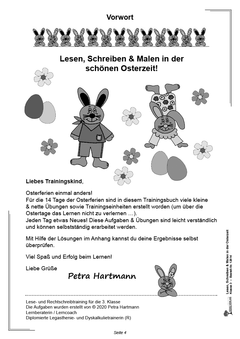 Lesen, Schreiben & Malen ... in der Osterzeit / Klasse 3