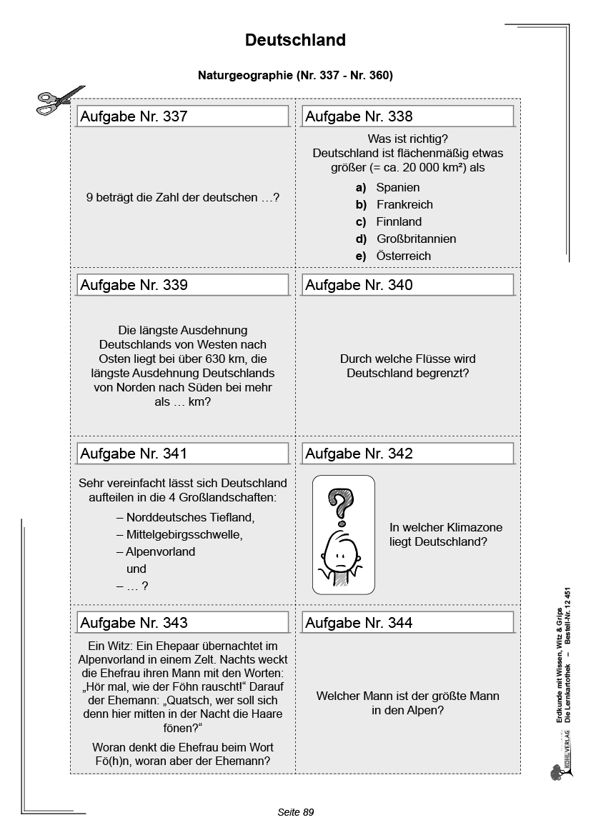 Erdkunde mit Wissen, Witz & Grips  -  Die Lernkartothek