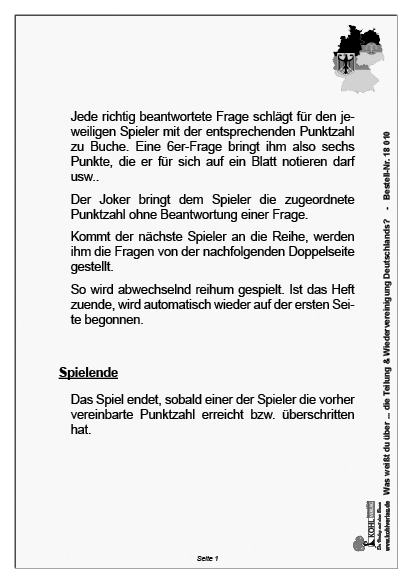 Was weißt du über ... die Teilung und Wiedervereinigung Deutschlands? Was weißt du über ... die Teilung und Wiedervereinigung Deutschlands?