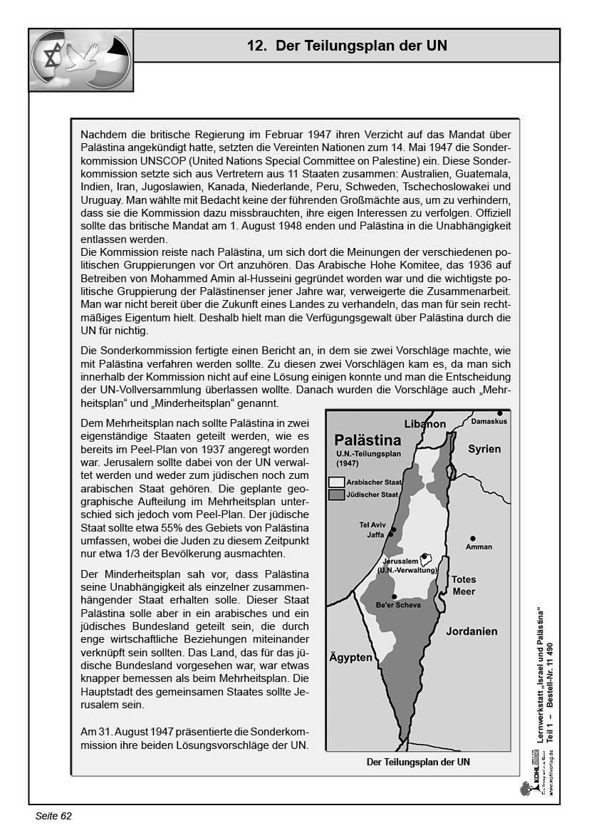 Lernwerkstatt Israel und Palästina Lernwerkstatt Israel und Palästina