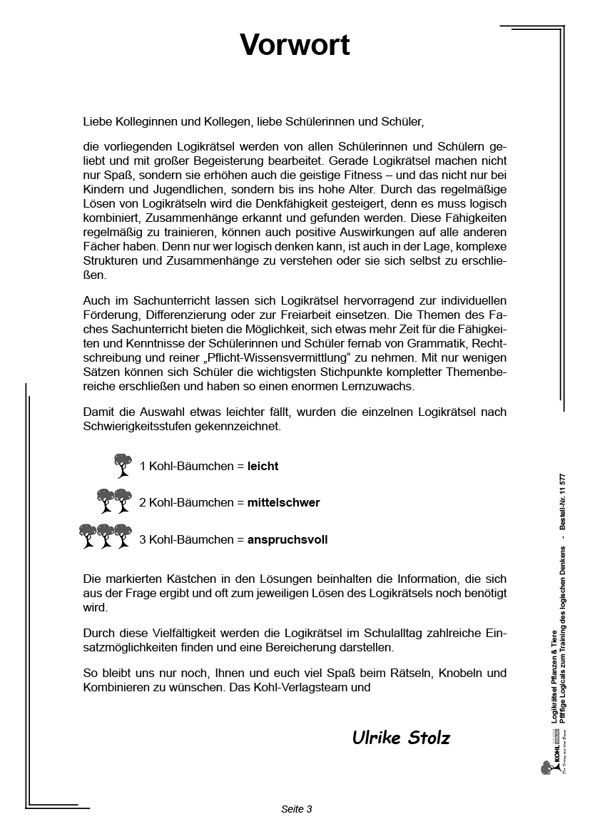 Logikrätsel Pflanzen & Tiere