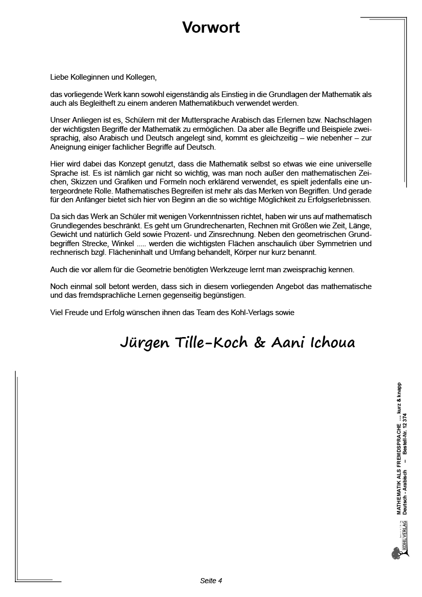 Mathematik als Fremdsprache kurz & knapp / Deutsch und Arabisch