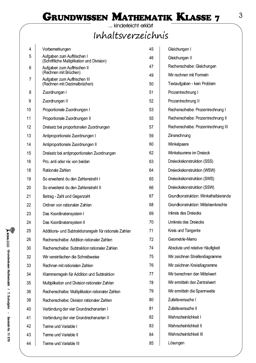 Grundwissen Mathematik / Klasse 7