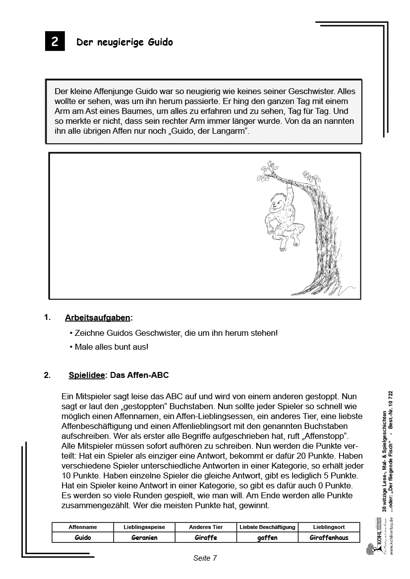 30 lustige Lese- & Malgeschichten II