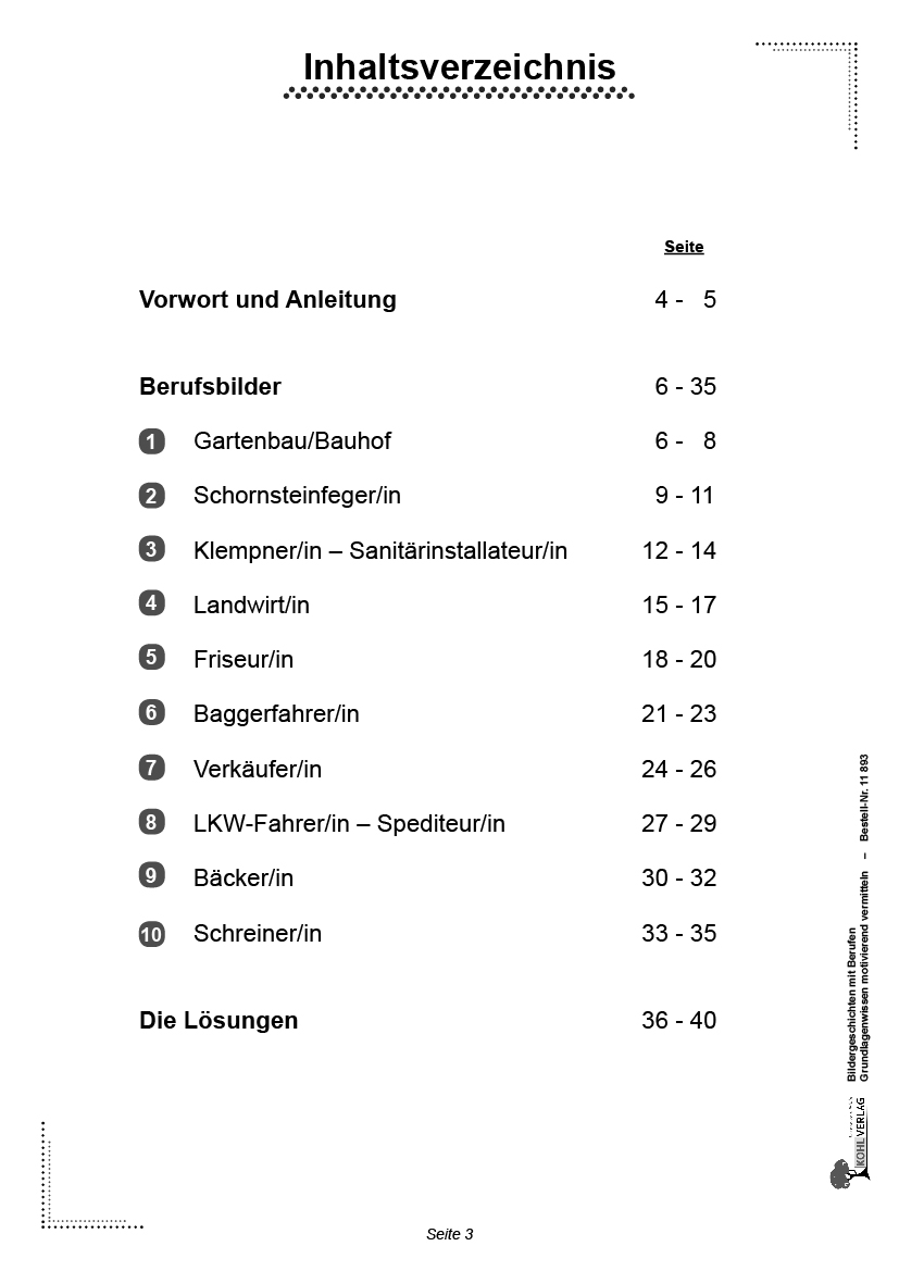 Bildergeschichten mit Berufen