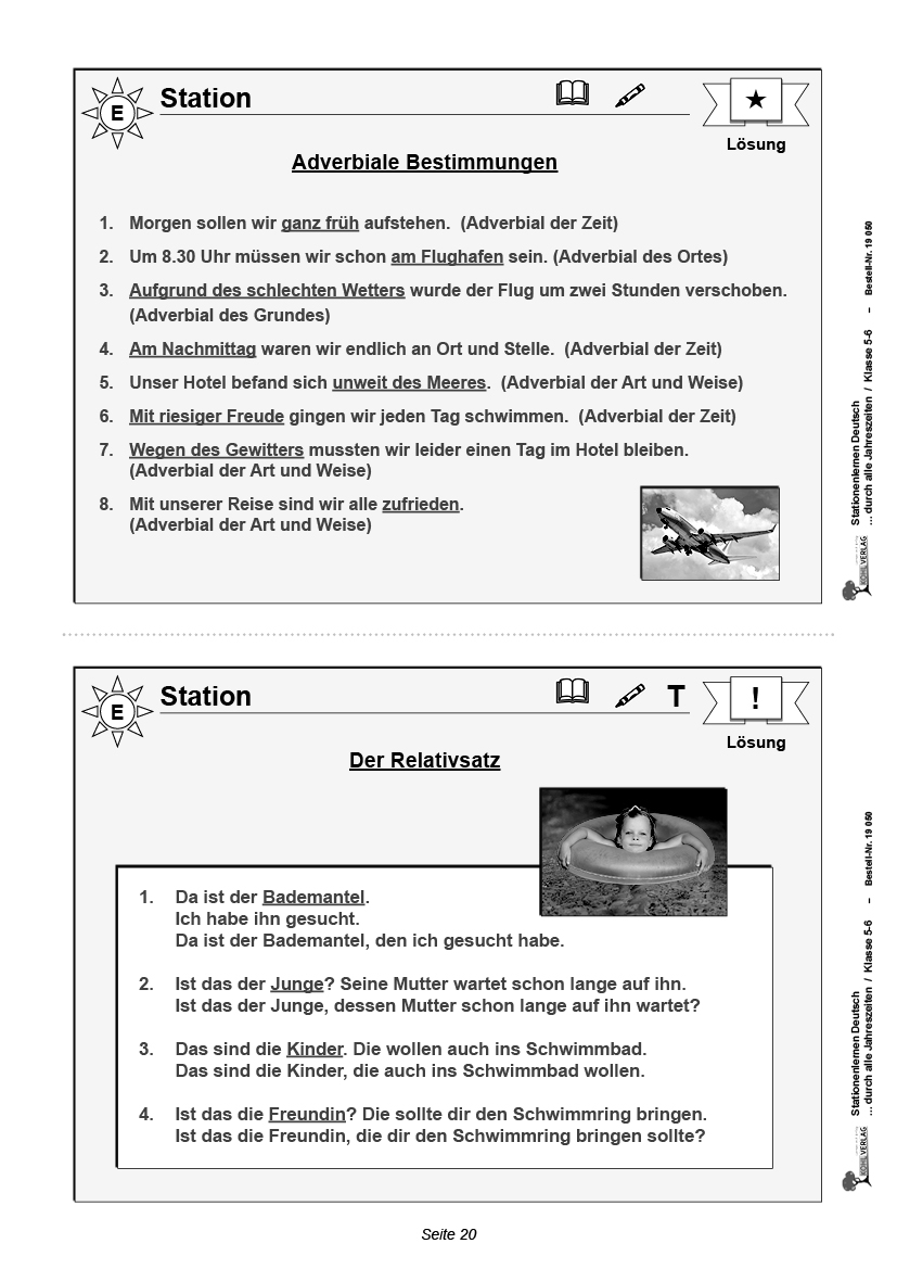 Stationenkarten Deutsch ... durch alle Jahreszeiten / Klasse 5-6