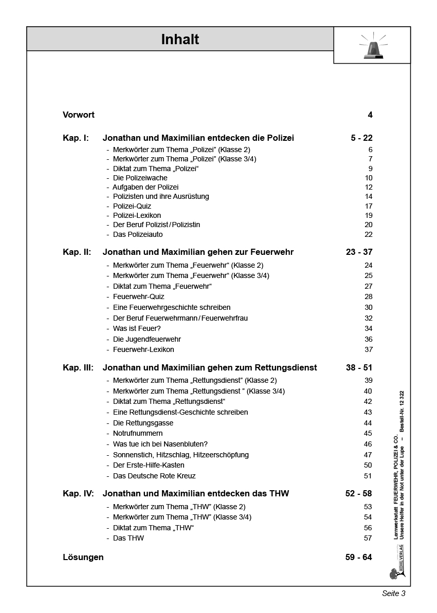 Lernwerkstatt Feuerwehr, Polizei & Co