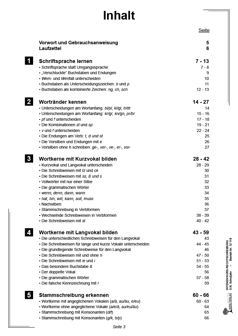 Intensivkurs Rechtschreibung / 5.-6. Schuljahr