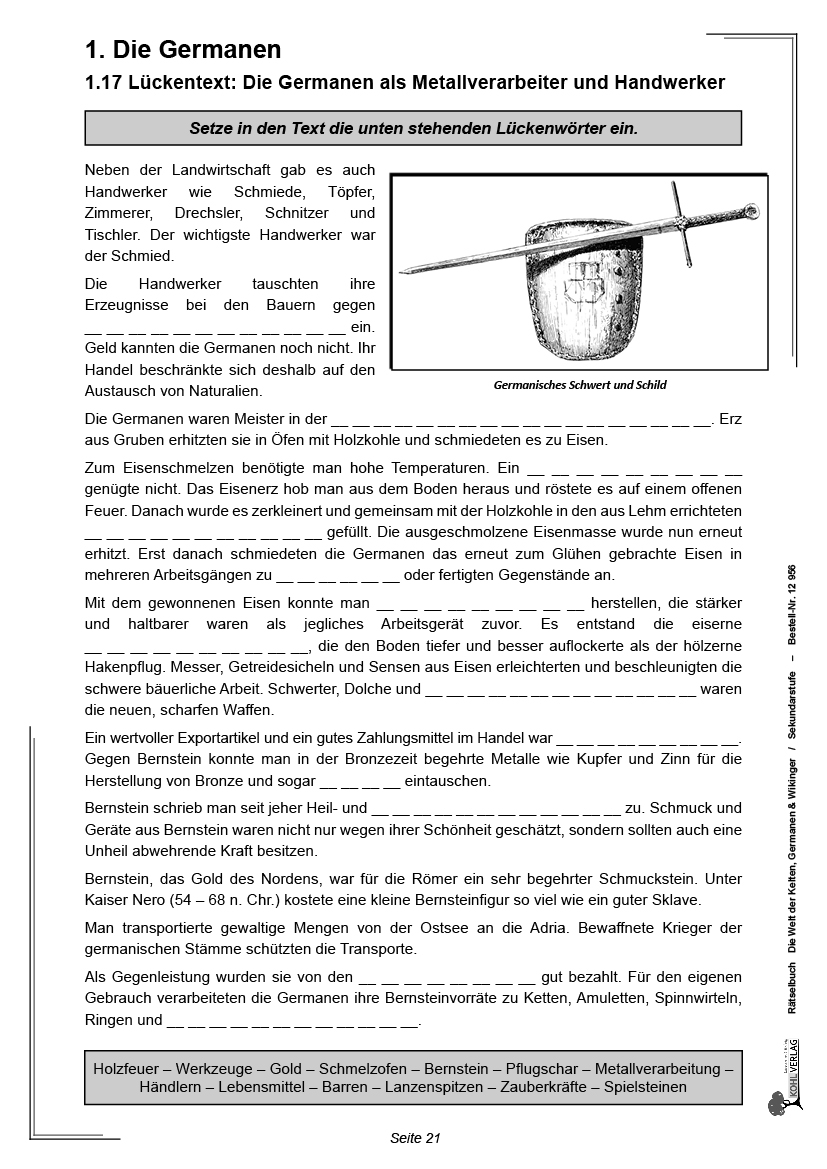 Rätselbuch Die Welt der Kelten, Germanen & Wikinger