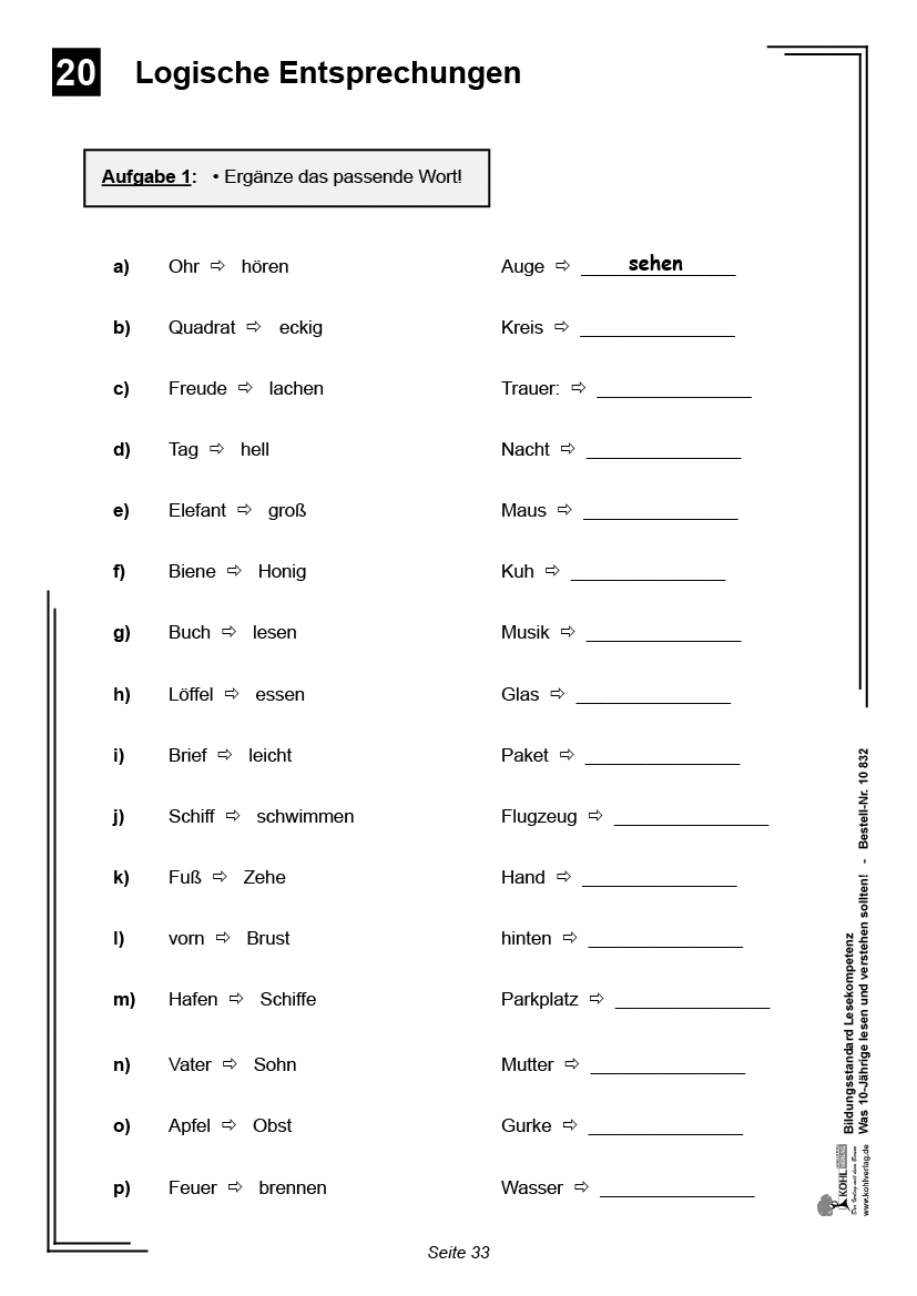 Bildungsstandard Lesekompetenz / Klasse 4