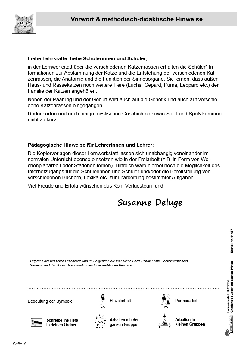 Lernwerkstatt Katzen Lernwerkstatt Katzen