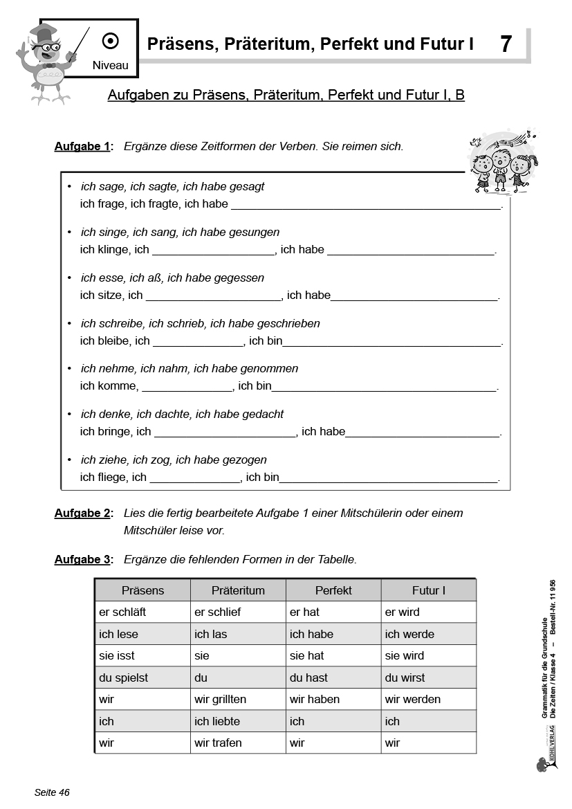 Grammatik für die Grundschule - Die Zeiten / Klasse 4