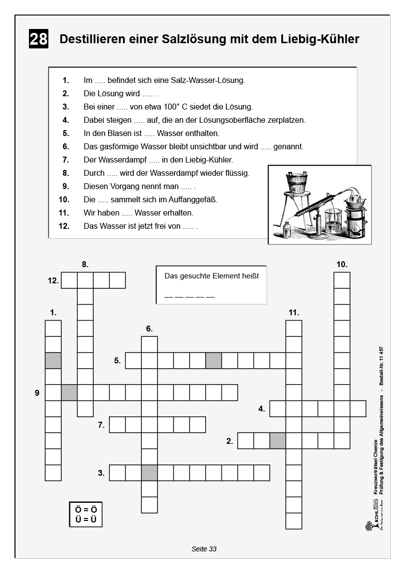 Kreuzworträtsel Chemie