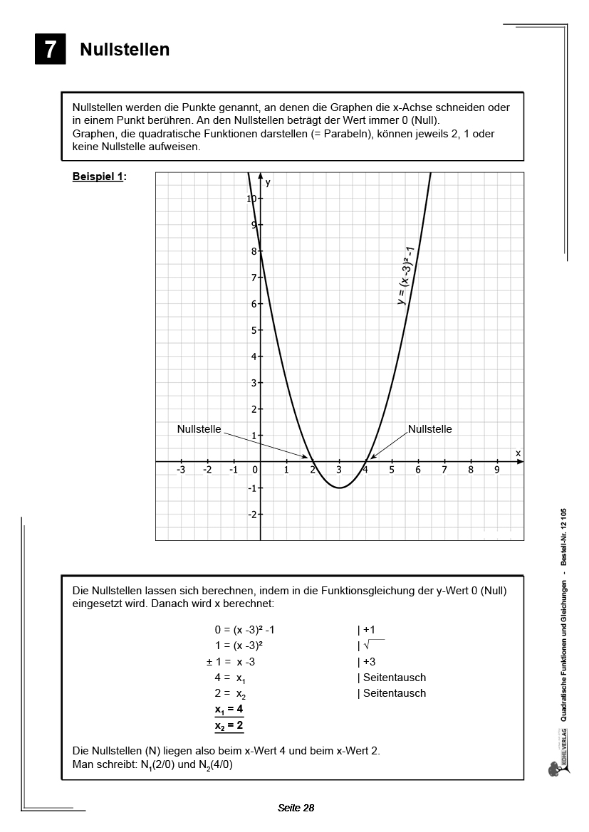 Quadratische Funktionen & Gleichungen ... kinderleicht