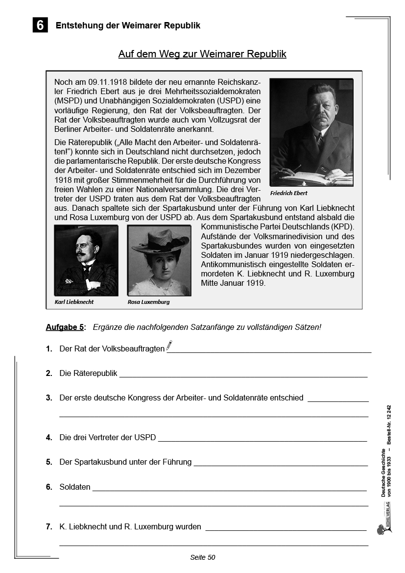 Deutsche Geschichte von 1900 bis 1933