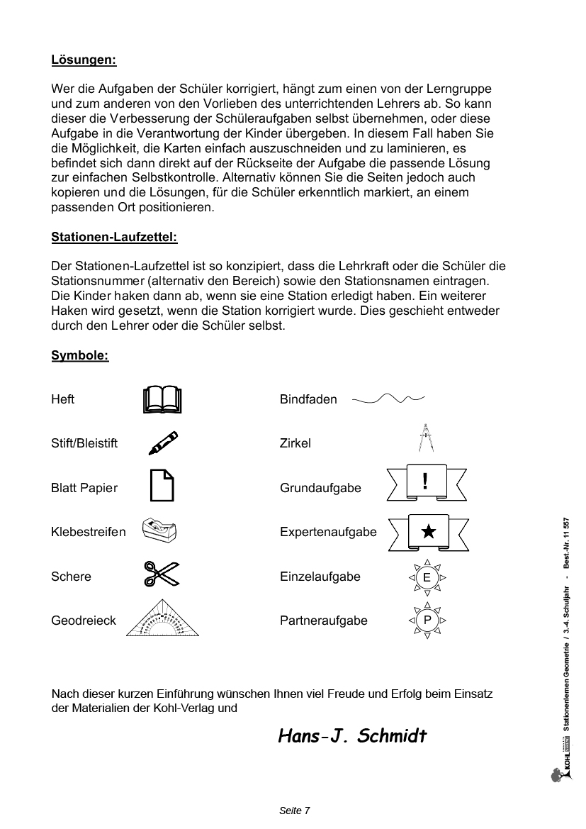 Stationenlernen Geometrie / Klasse 3-4