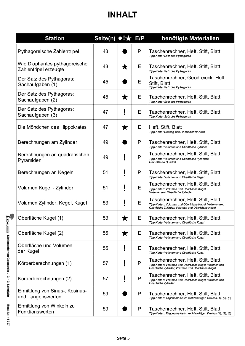 Stationenlernen Geometrie / Klasse 9-10