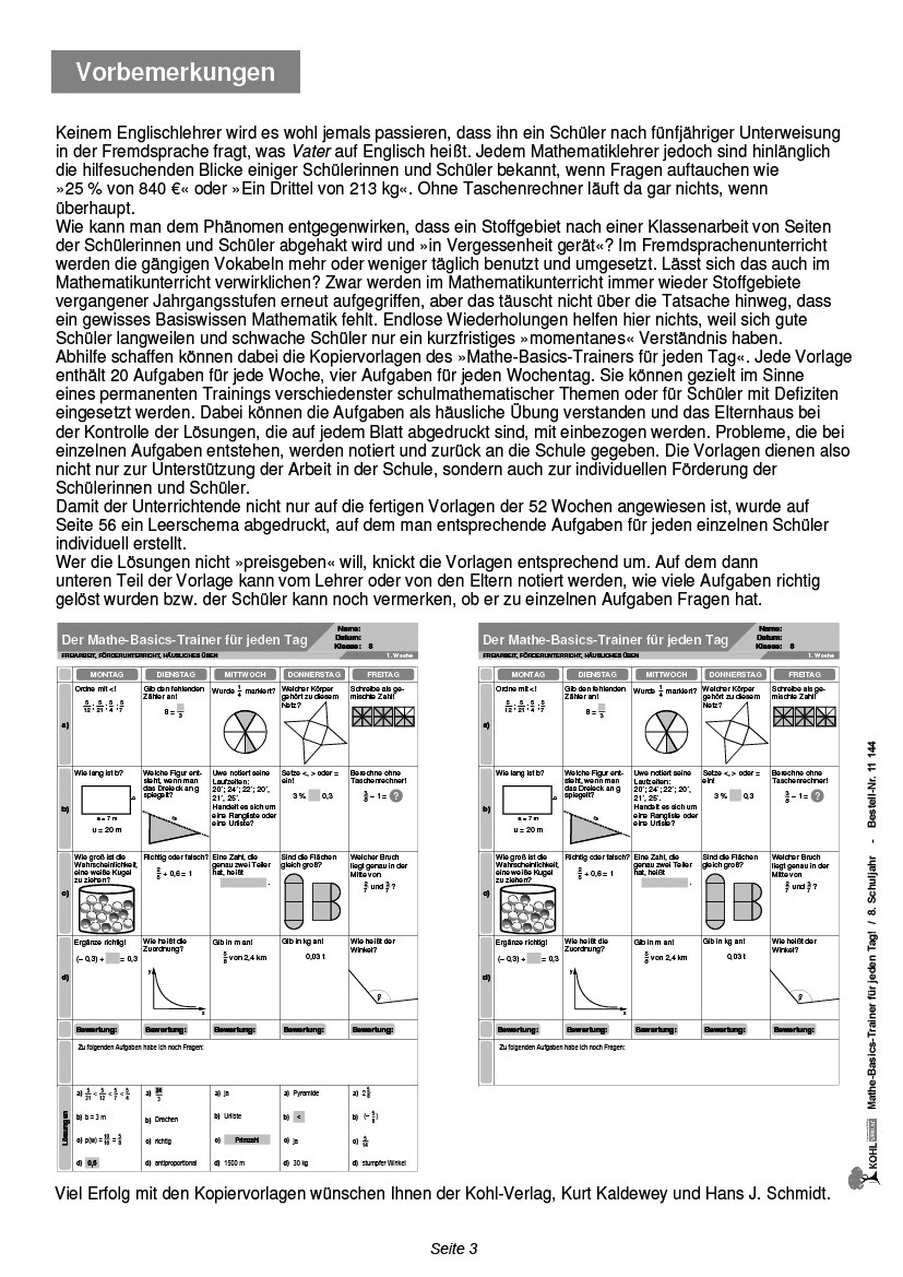 Mathe-Basics-Trainer / Klasse 8