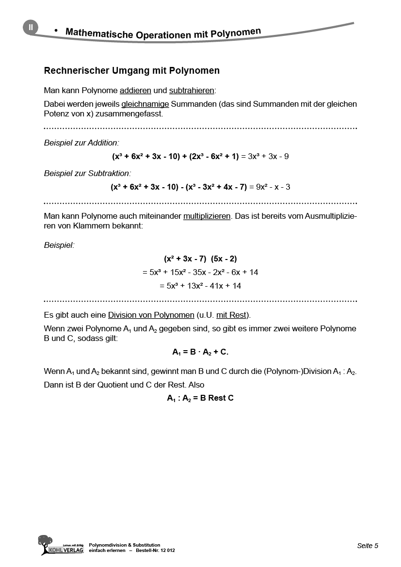Polynomdivision & Substitution - ... einfach erlernen