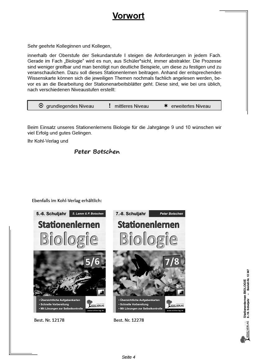 Stationenlernen Biologie 9/10