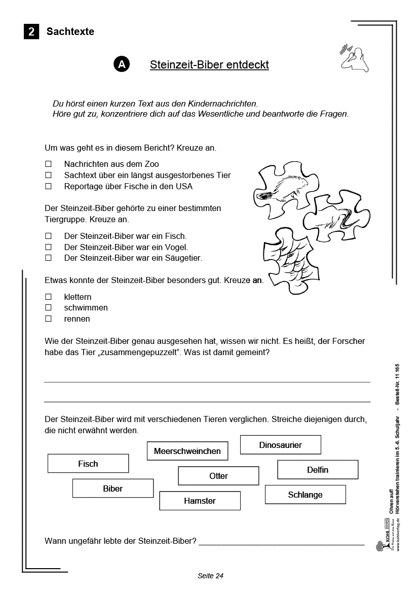 Ohren auf! - Hörverstehen trainieren / Klasse 5-6