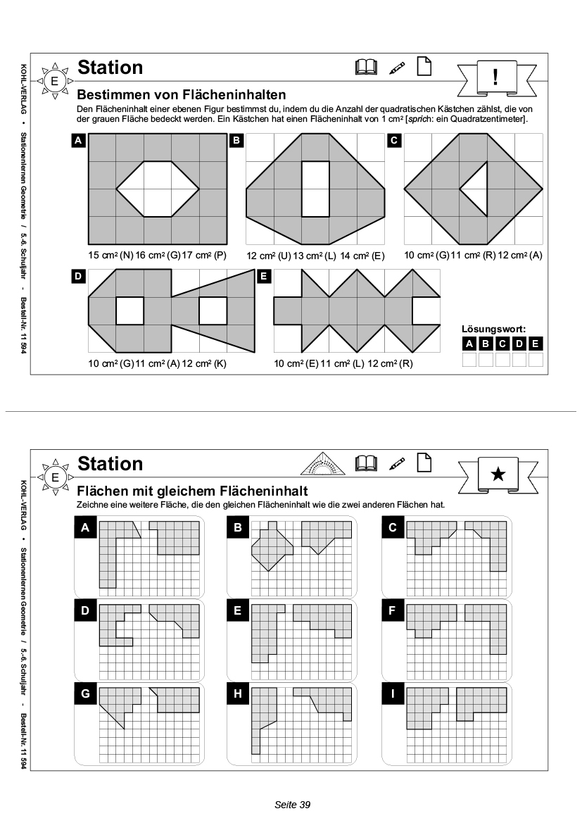 Stationenlernen Geometrie / Klasse 5-6