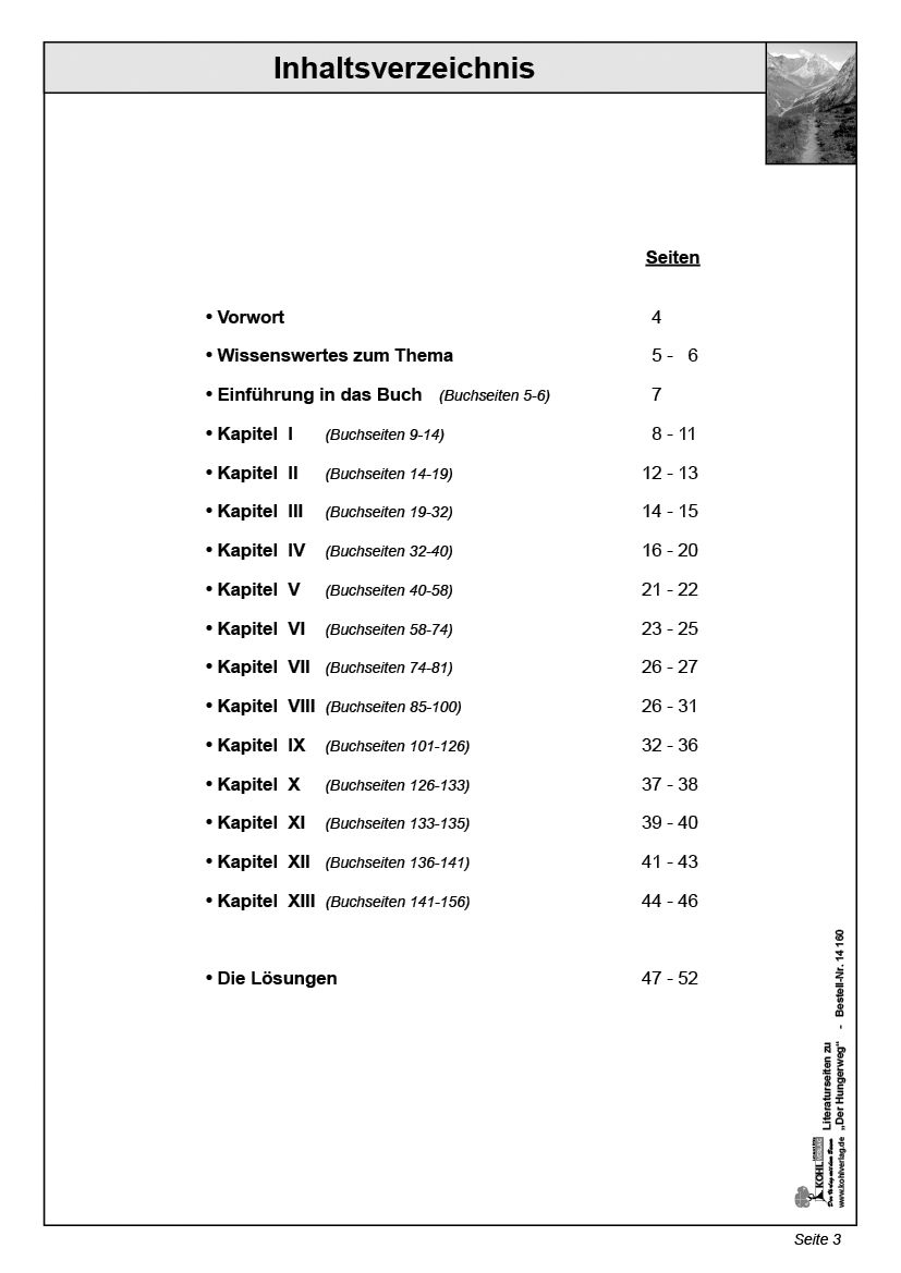 Hungerweg - Literaturseiten