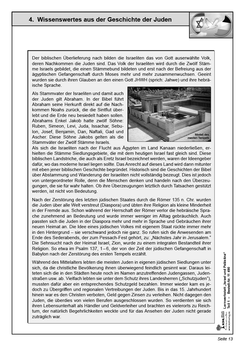 Lernwerkstatt Israel und Palästina Lernwerkstatt Israel und Palästina